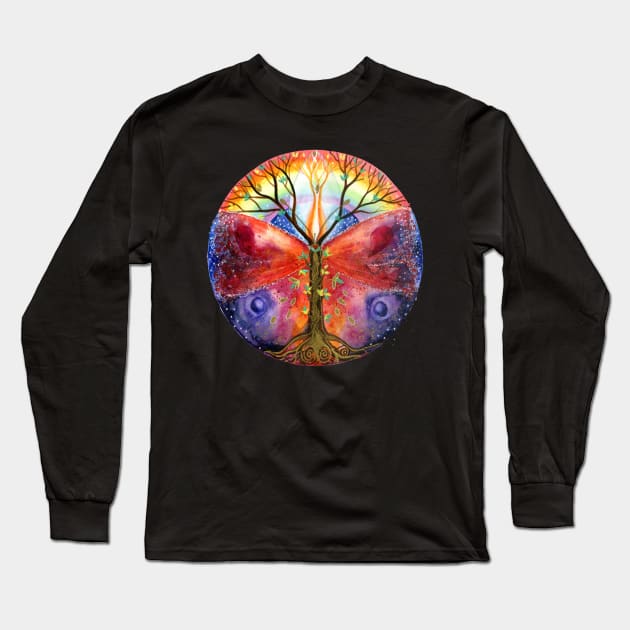 Colorful Tree of Life Long Sleeve T-Shirt by Honu Art Studio